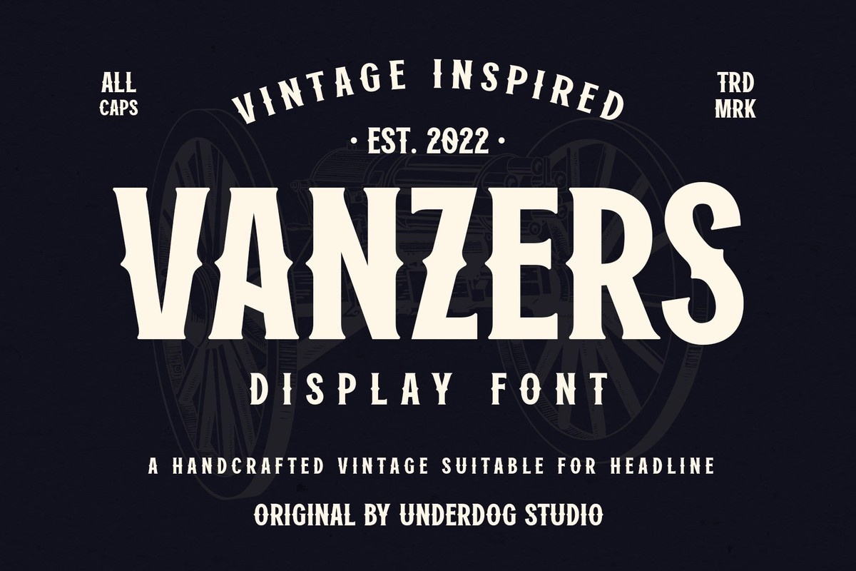 Пример шрифта Vanzers