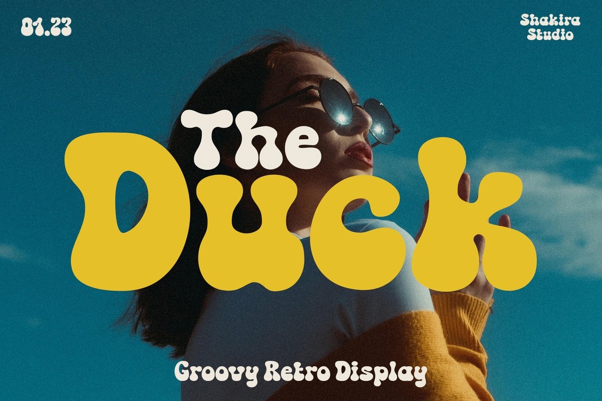 Пример шрифта The Duck Outline