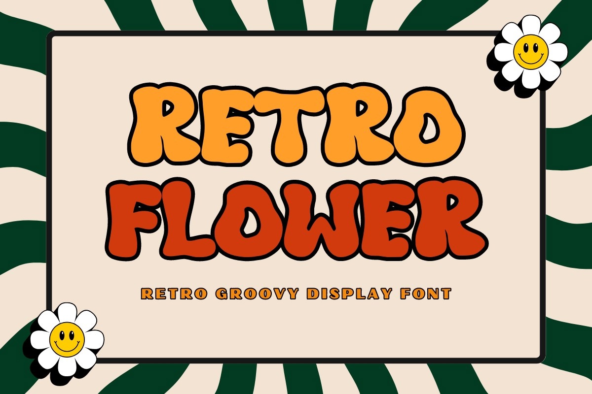 Пример шрифта Retro Flower Regular
