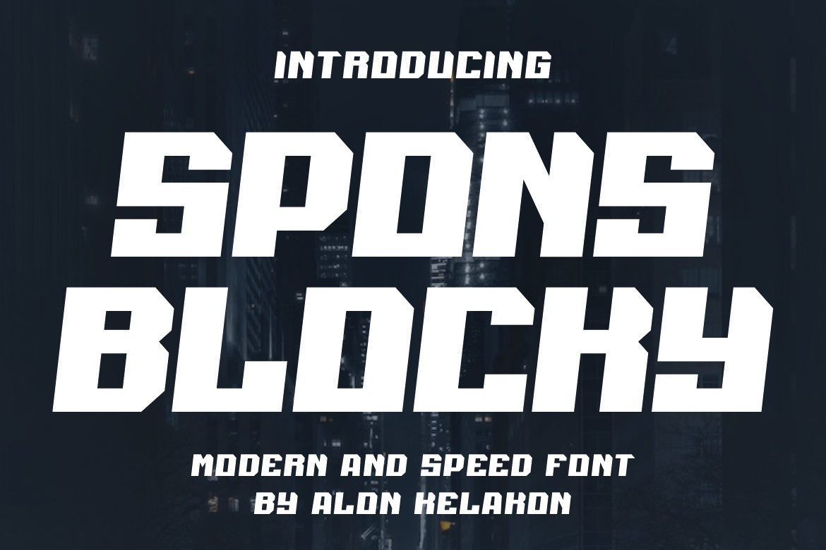 Пример шрифта Spons Blocky Regular