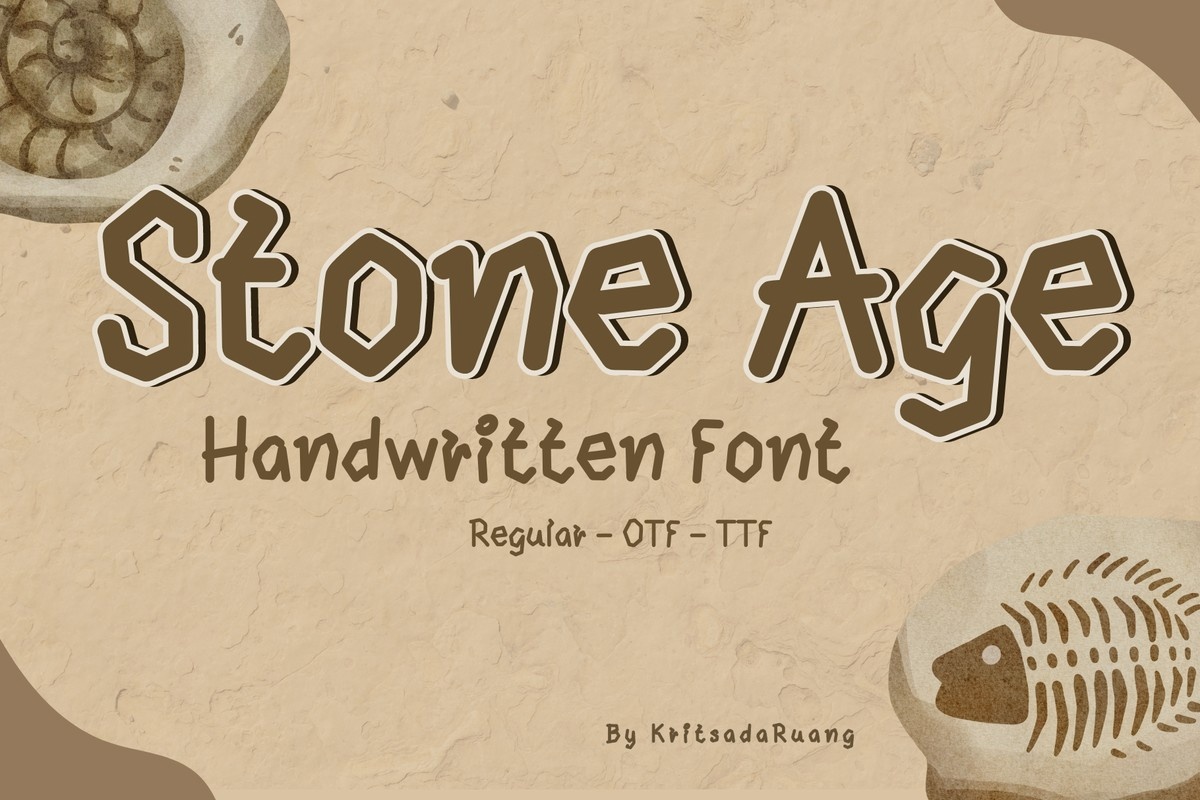 Пример шрифта Stone Age