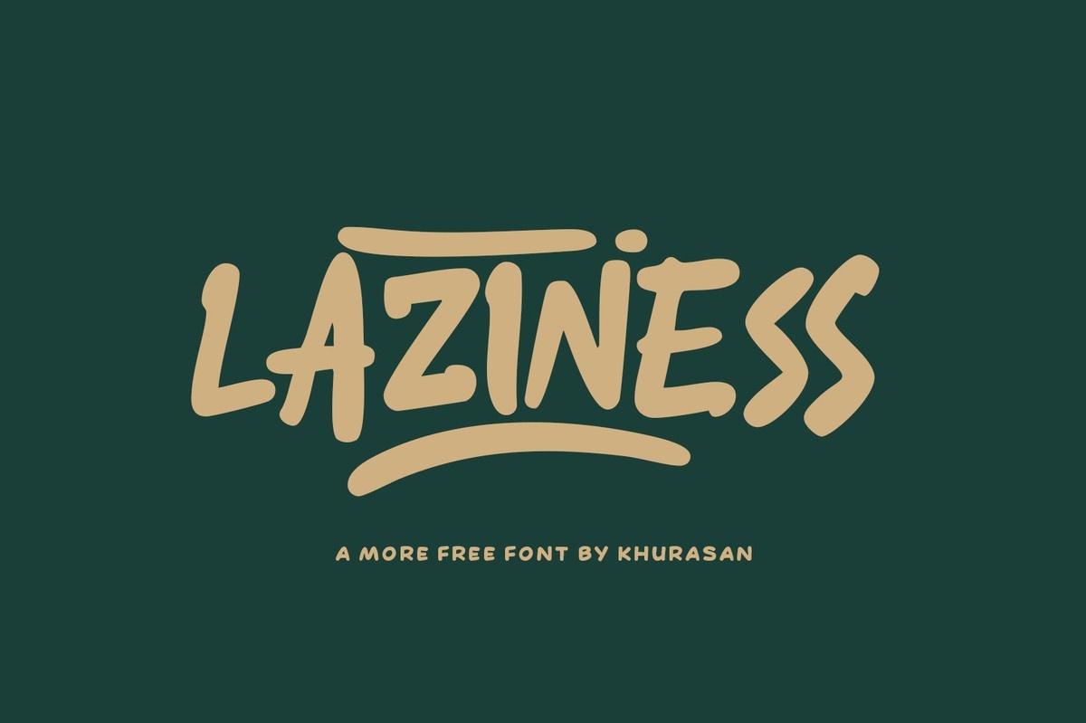 Пример шрифта Laziness Regular