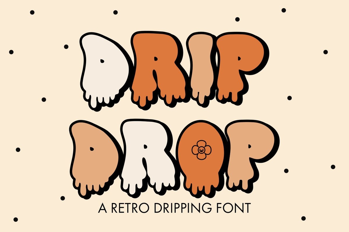Пример шрифта Drip Drop