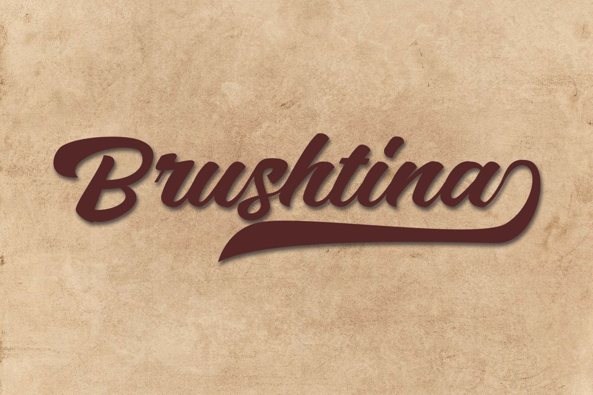 Пример шрифта Brushtina