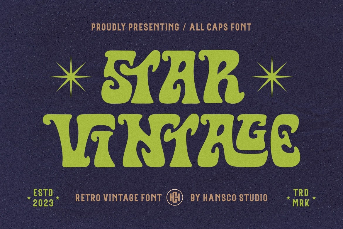 Пример шрифта Star Vintage Regular