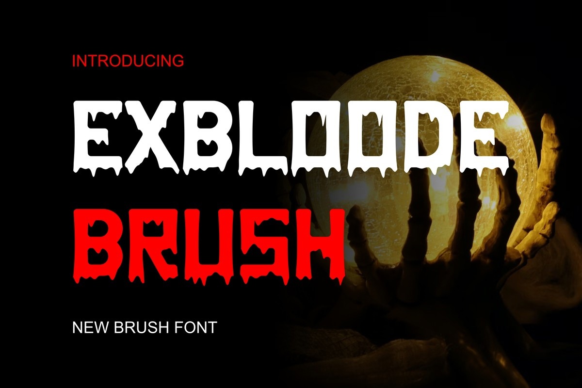 Пример шрифта Exbloodebrush Regular