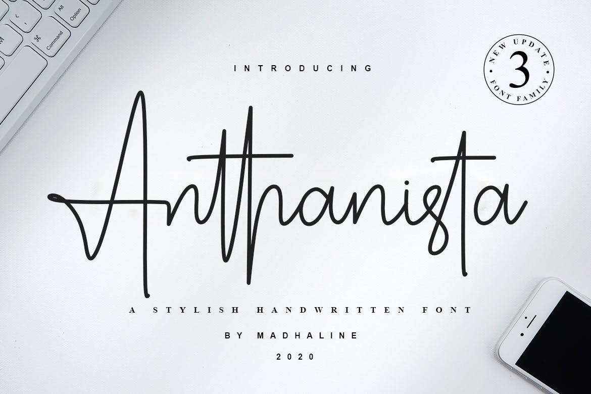 Пример шрифта Anthanista Three