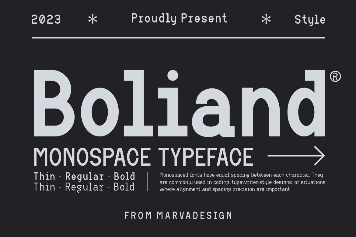 Пример шрифта Boliand
