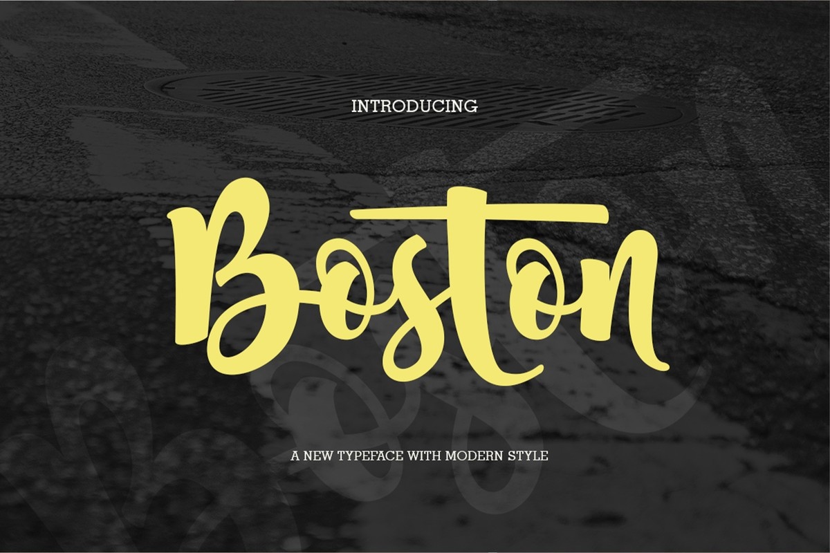 Пример шрифта Boston