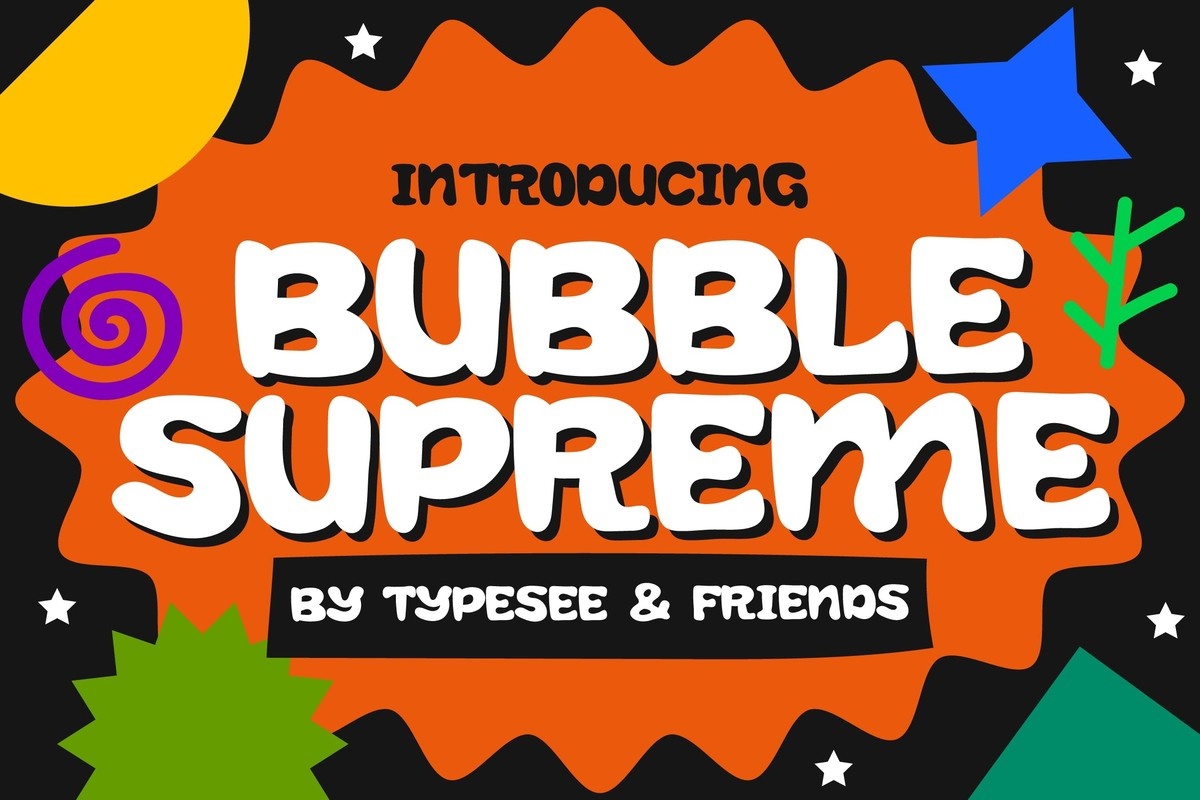 Пример шрифта Bubble Supreme Regular