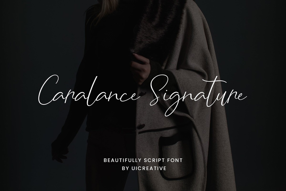 Пример шрифта Caralance Signature Regular