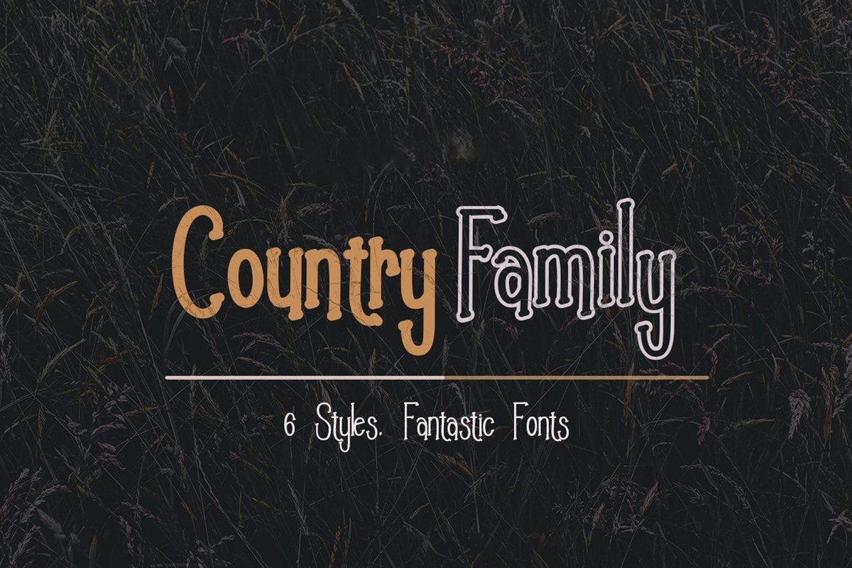 Пример шрифта Country outline