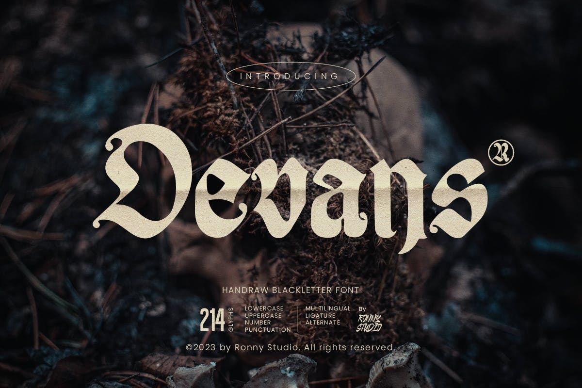 Пример шрифта Devans