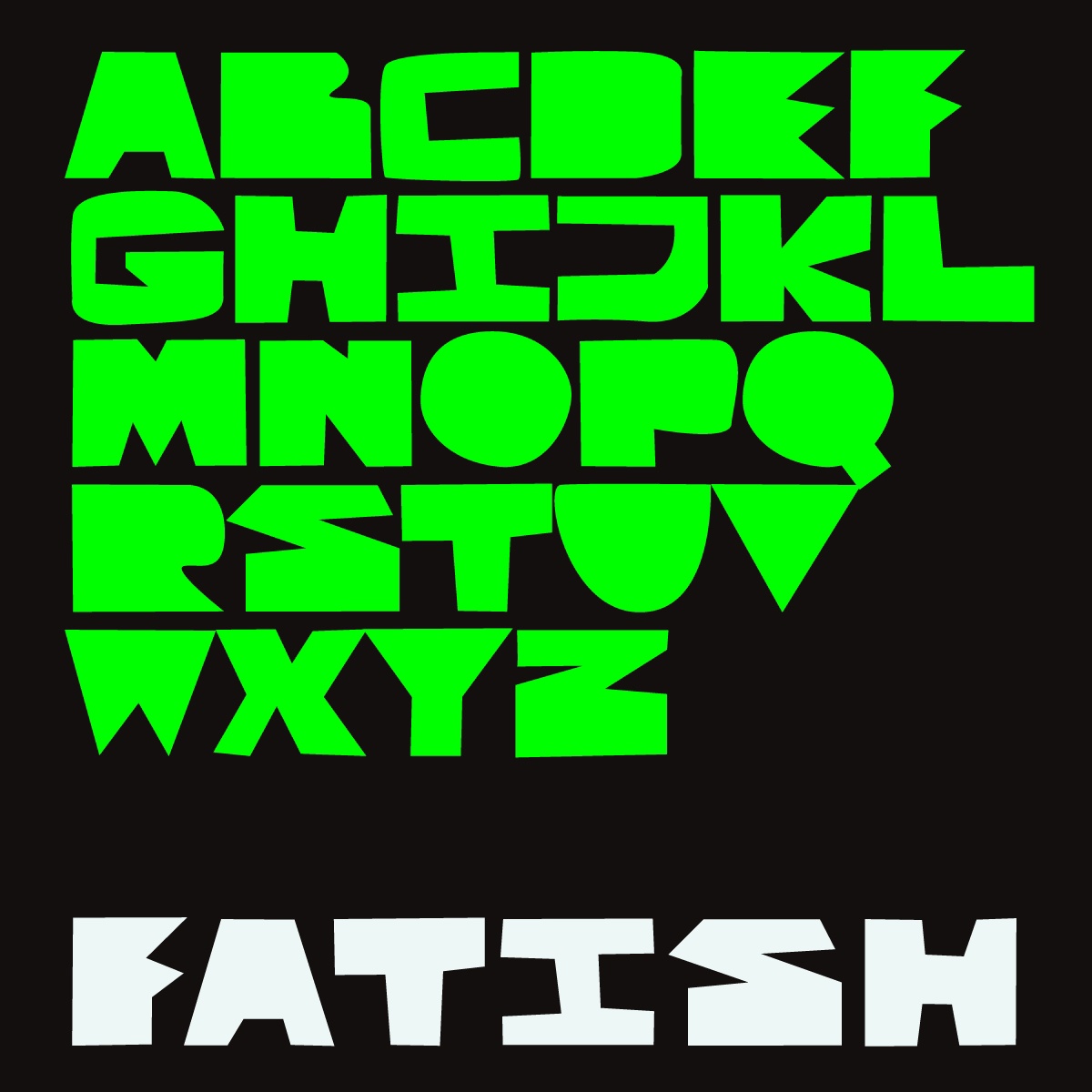 Пример шрифта Fatish Regular
