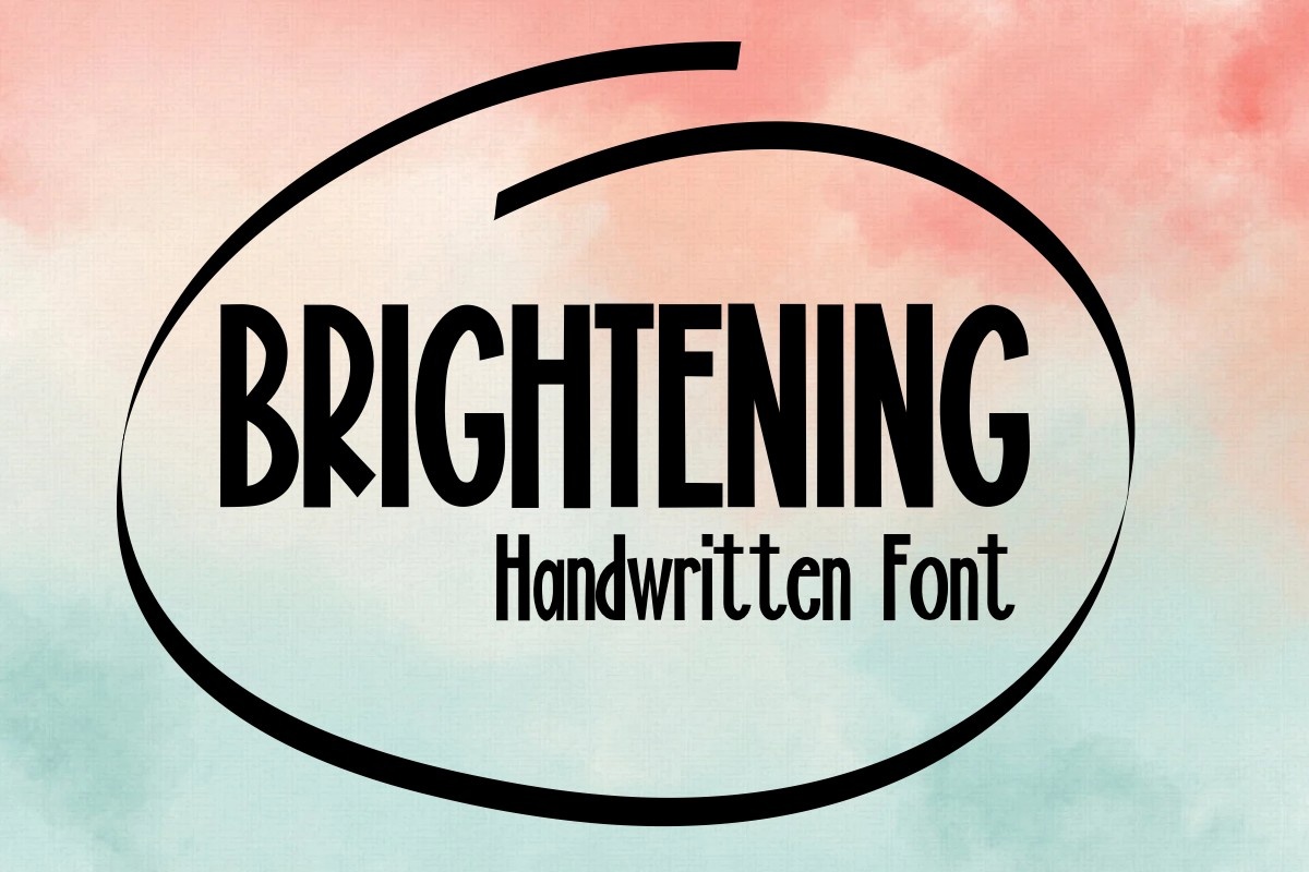 Пример шрифта Brightening Regular