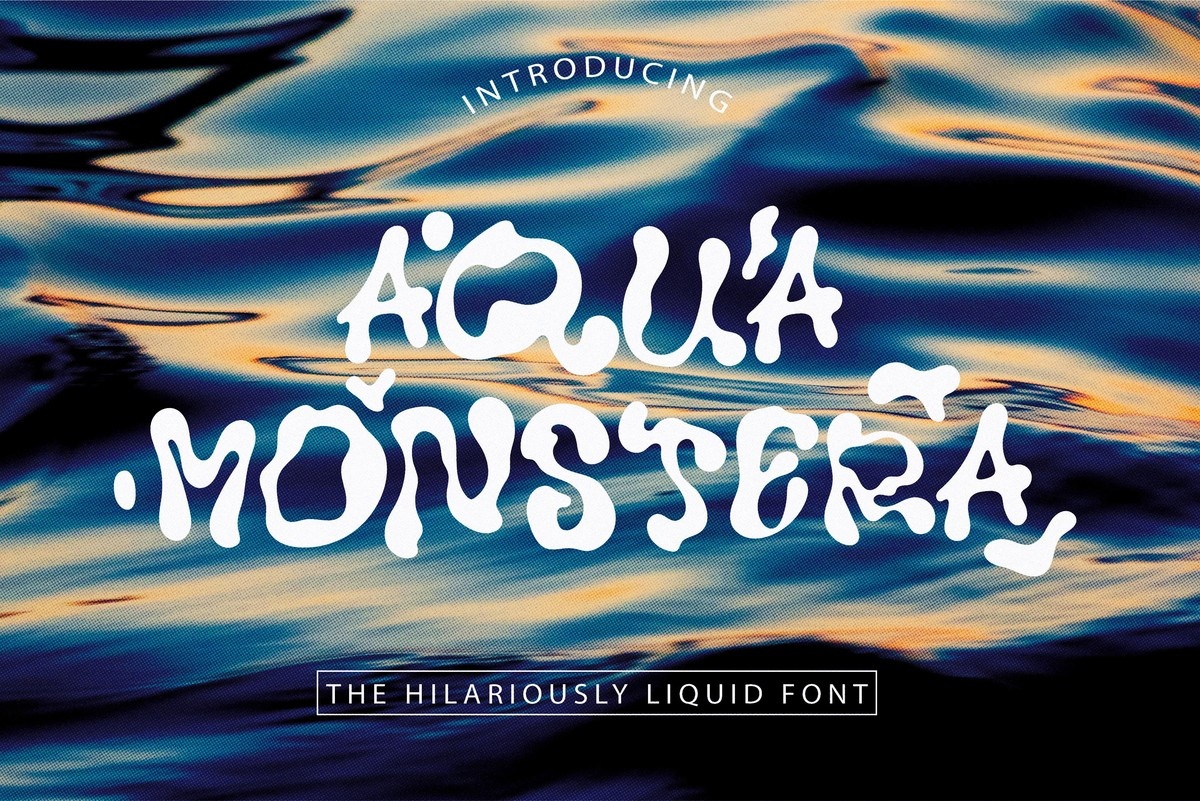 Пример шрифта Aqua Monstera Regular