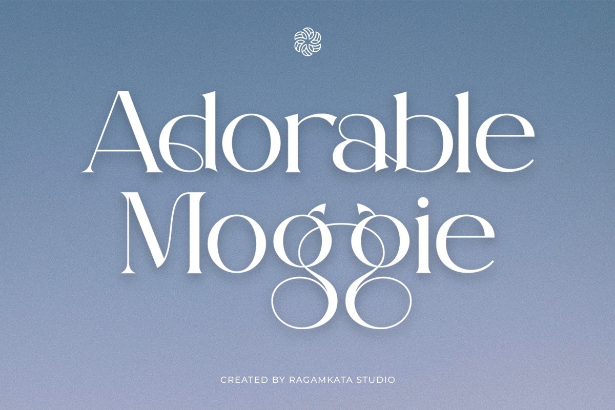 Пример шрифта Adorable Moggie