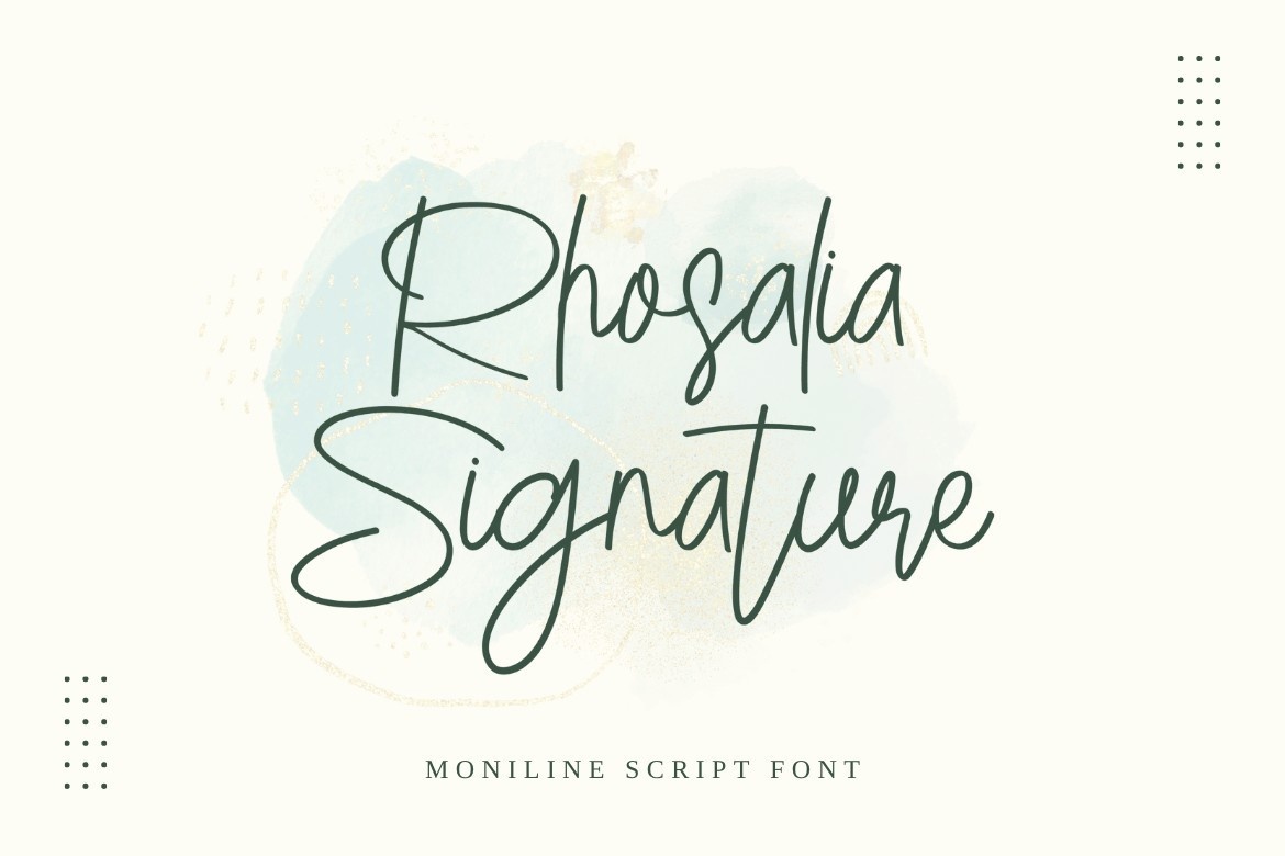 Пример шрифта Rhosalia Signature Regular