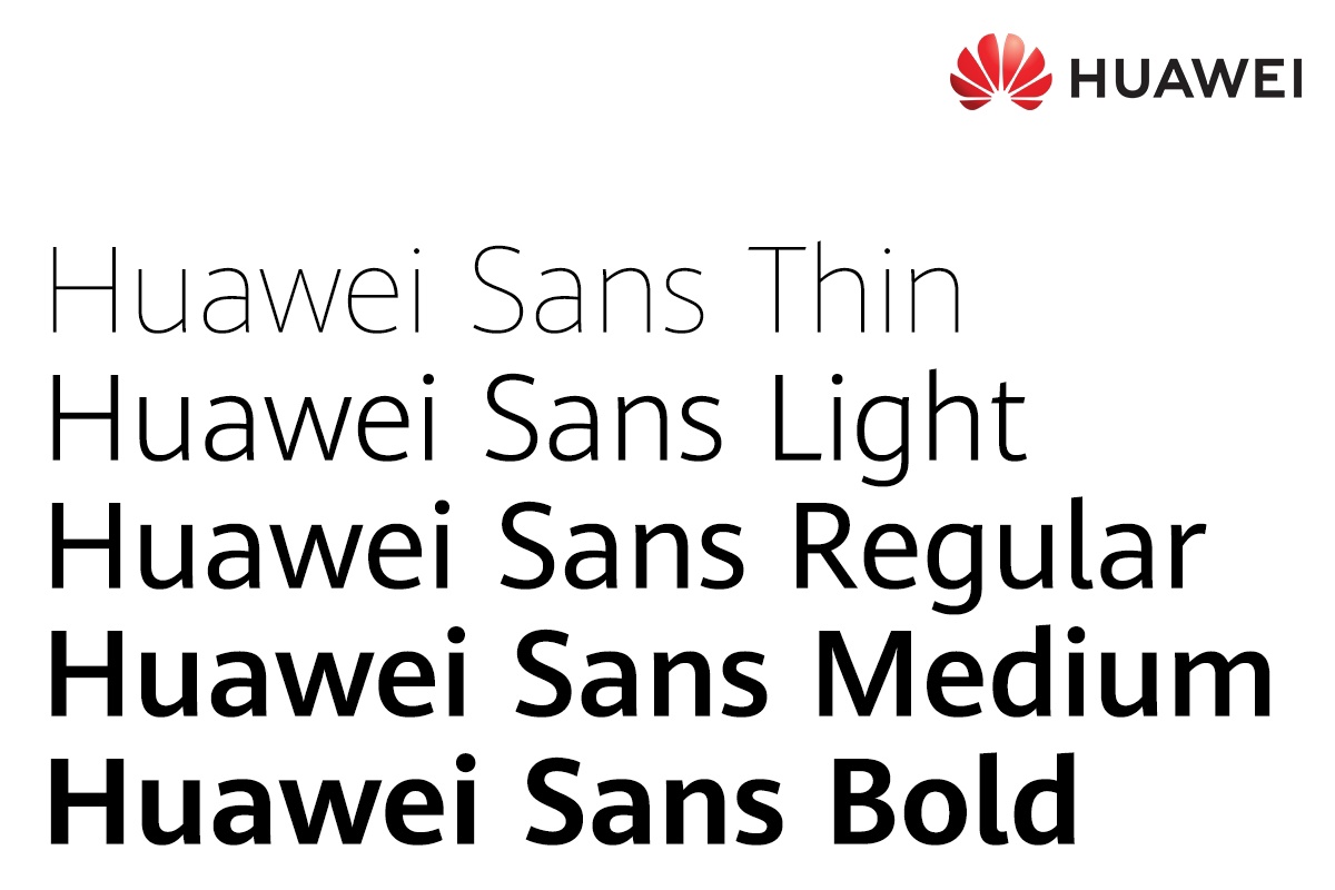 Пример шрифта Huawei Sans Thin