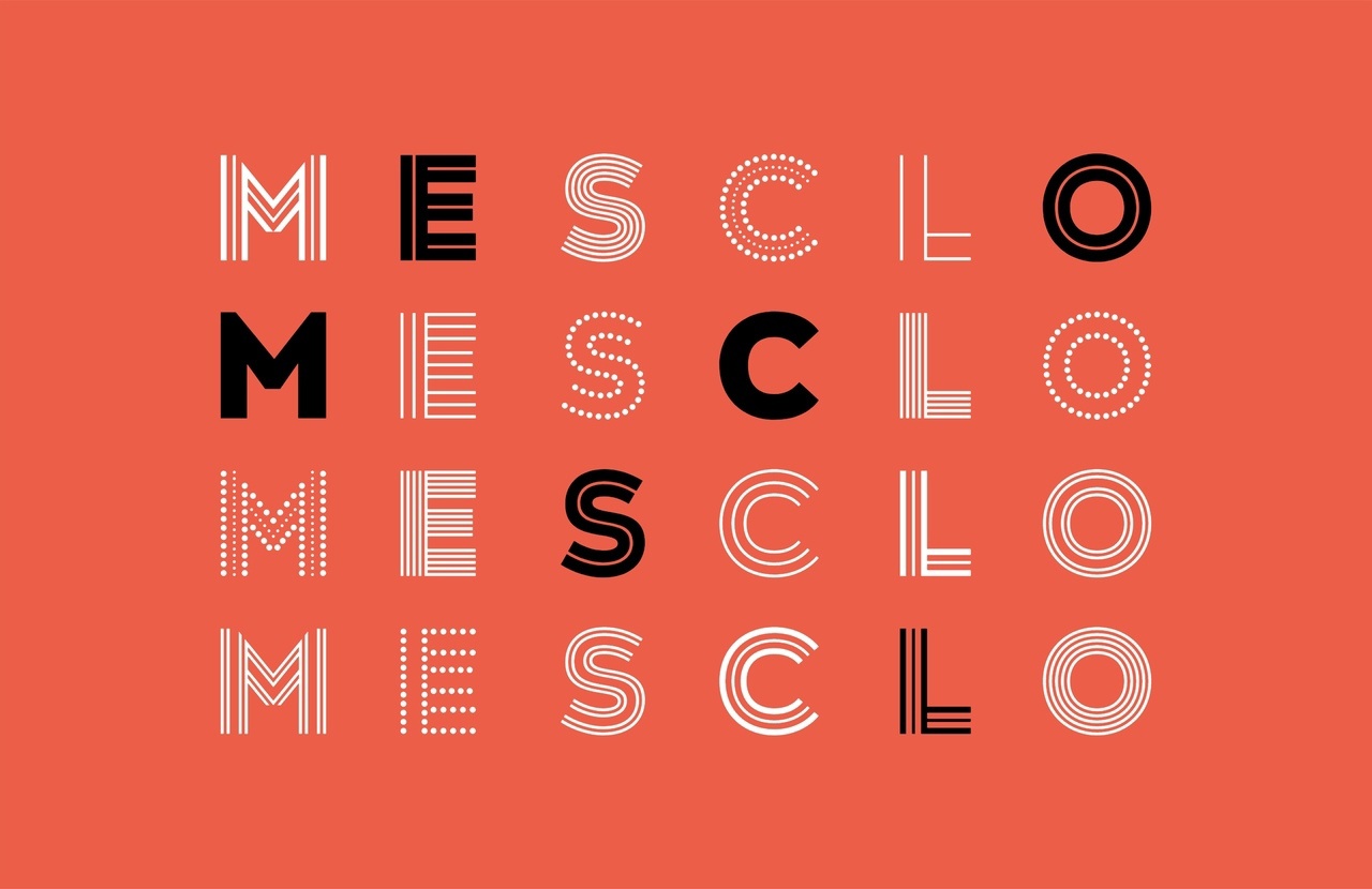 Пример шрифта Mesclo Light Italic