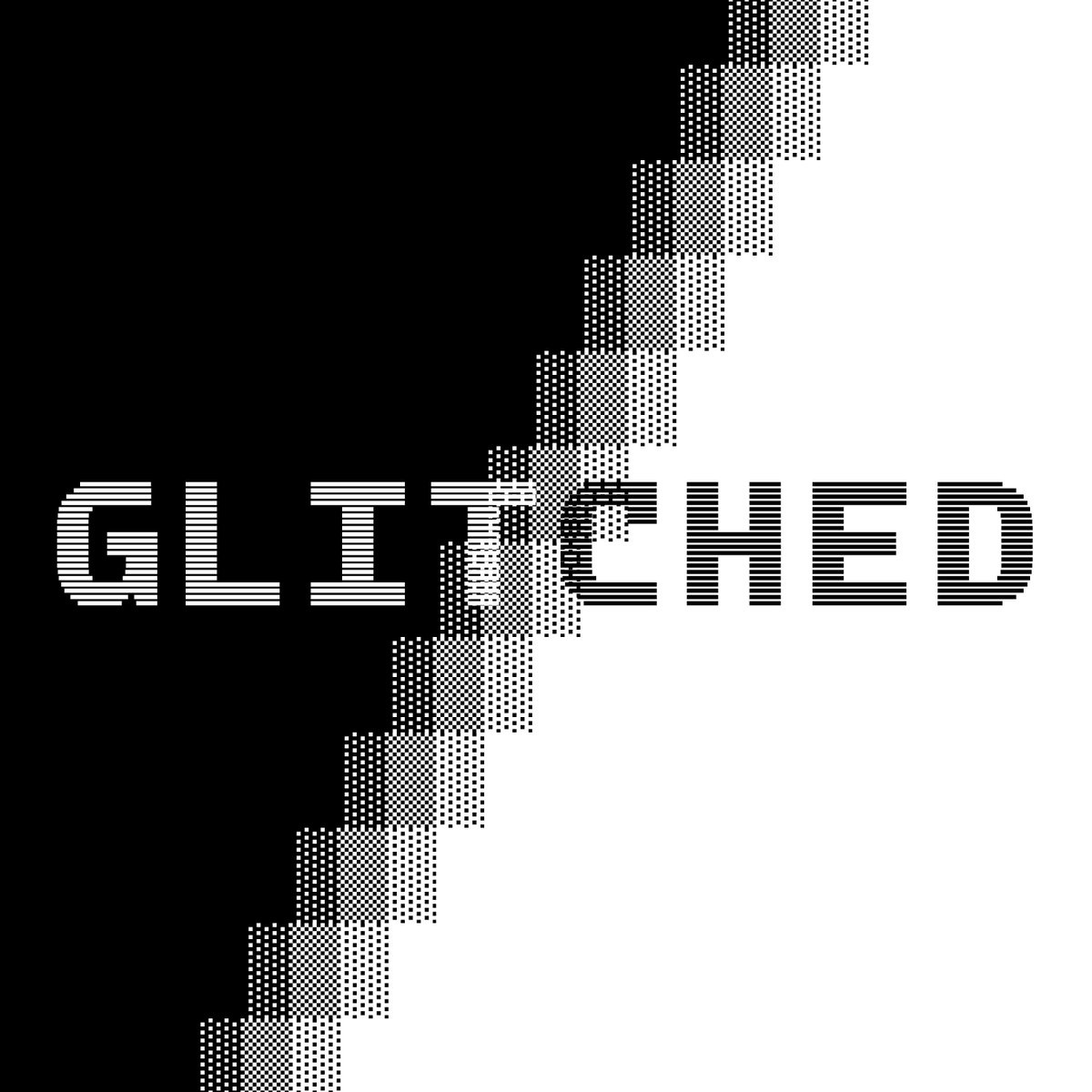 Пример шрифта Glitched BlackItalic