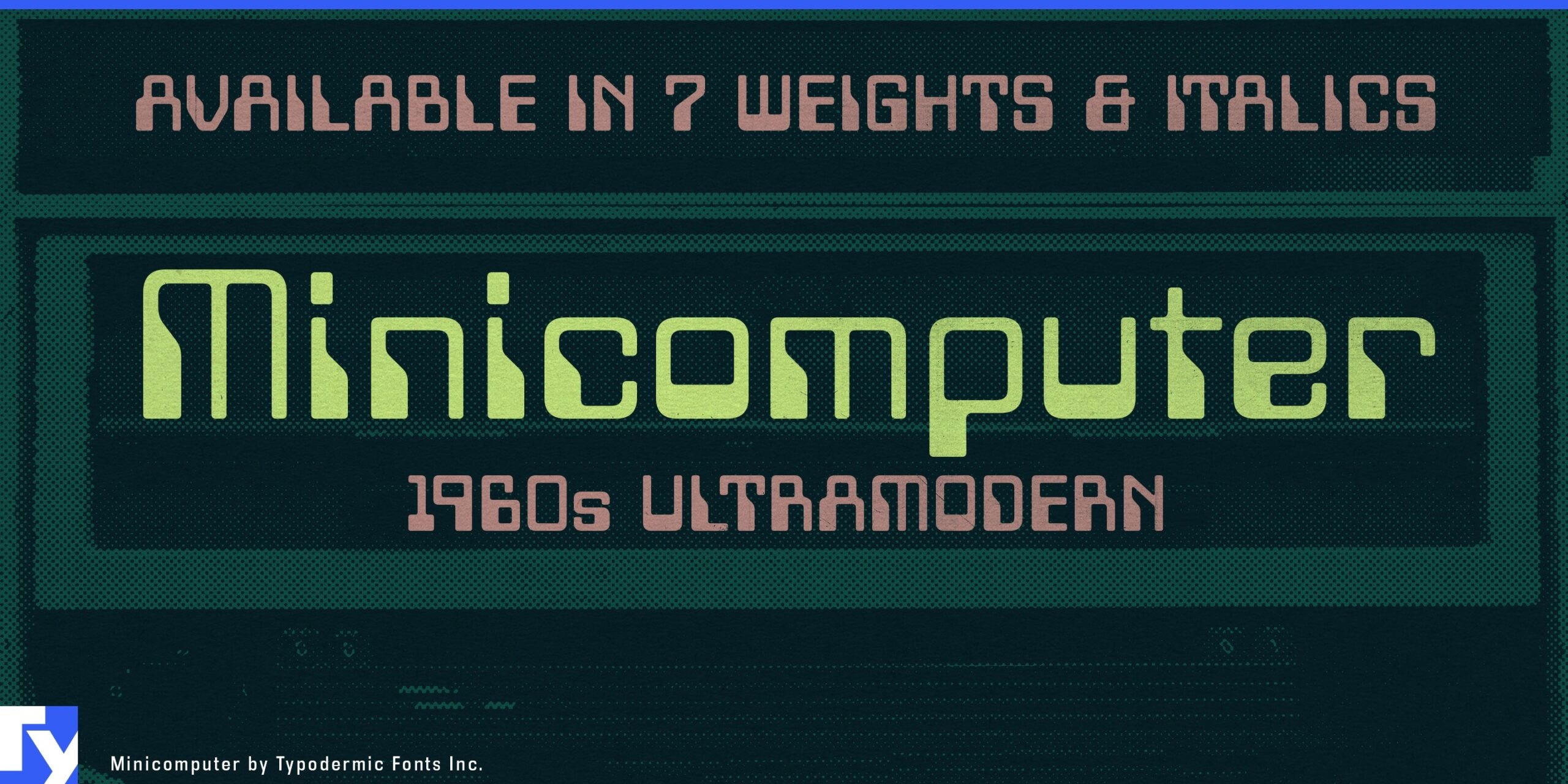 Пример шрифта Minicomputer UltraLightItalic