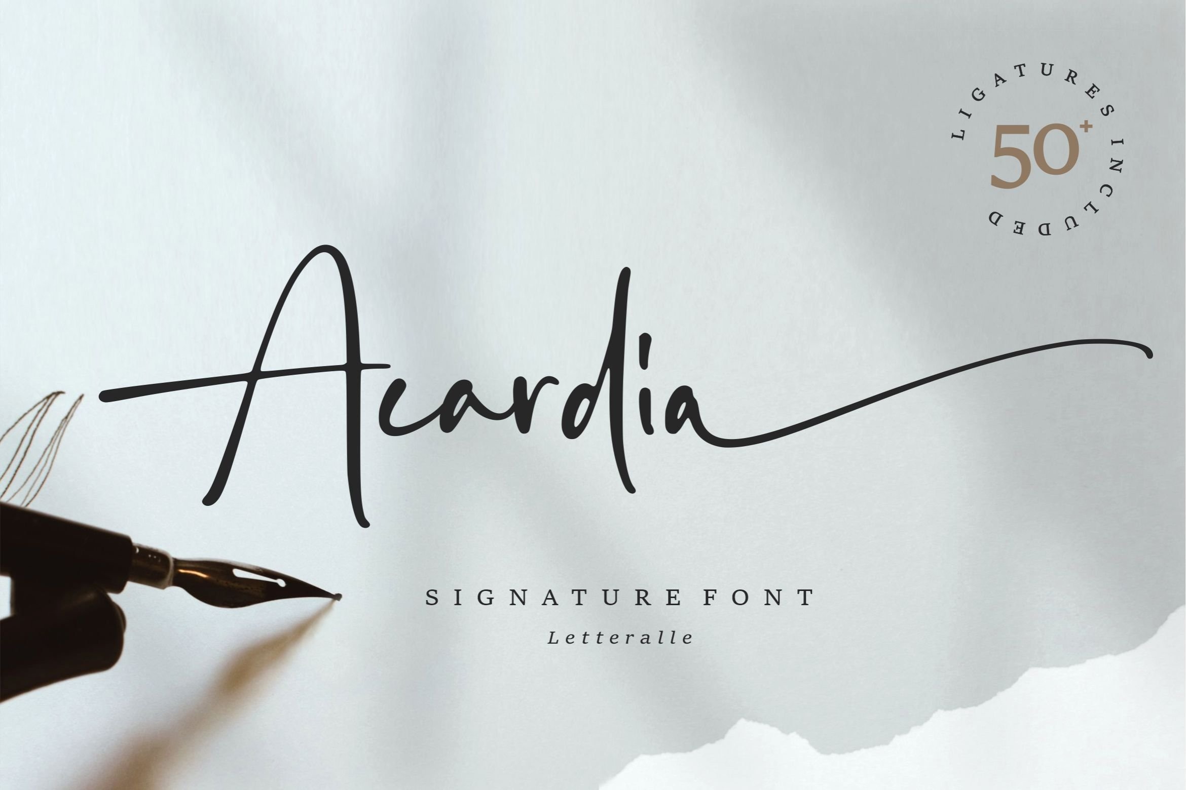 Пример шрифта Acardia Signature