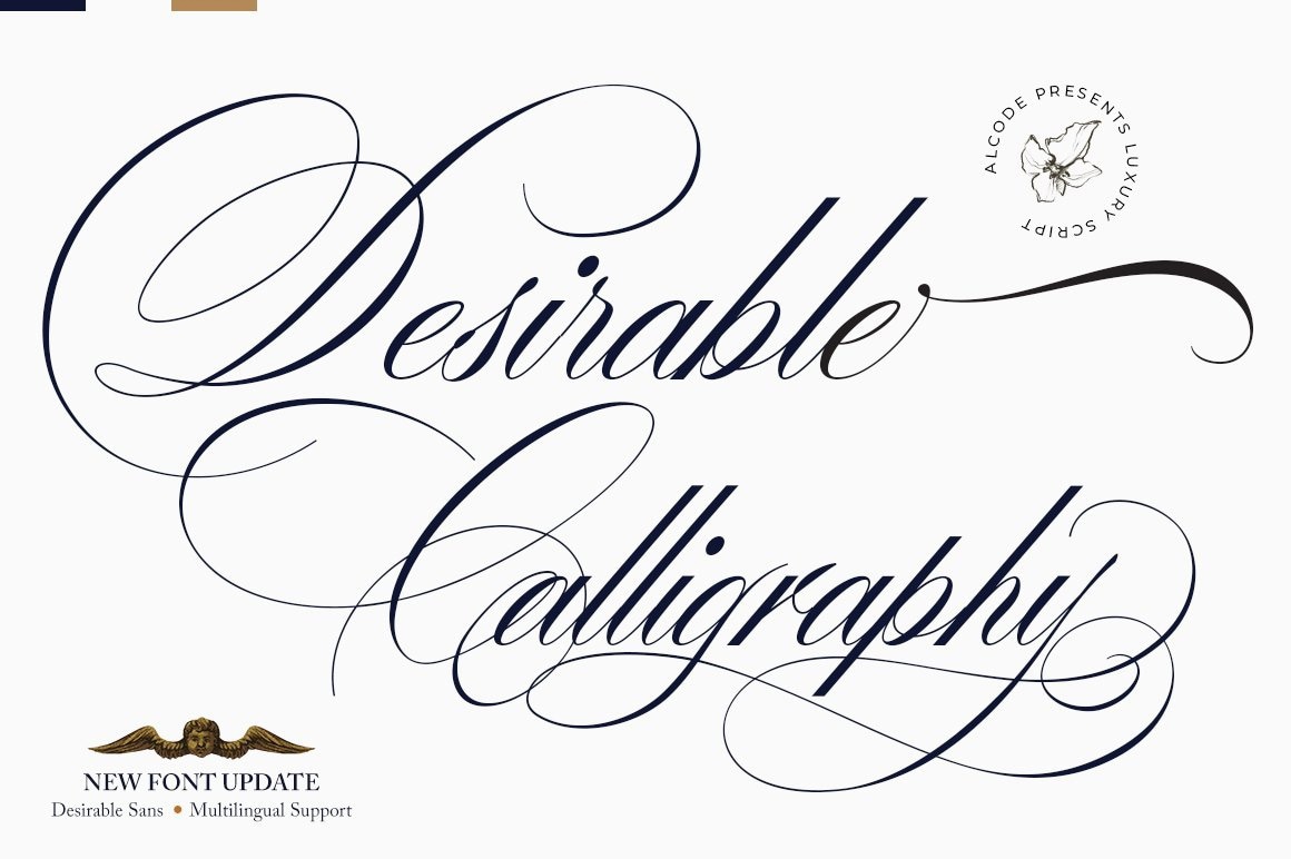 Пример шрифта Desirable Calligraphy Regular