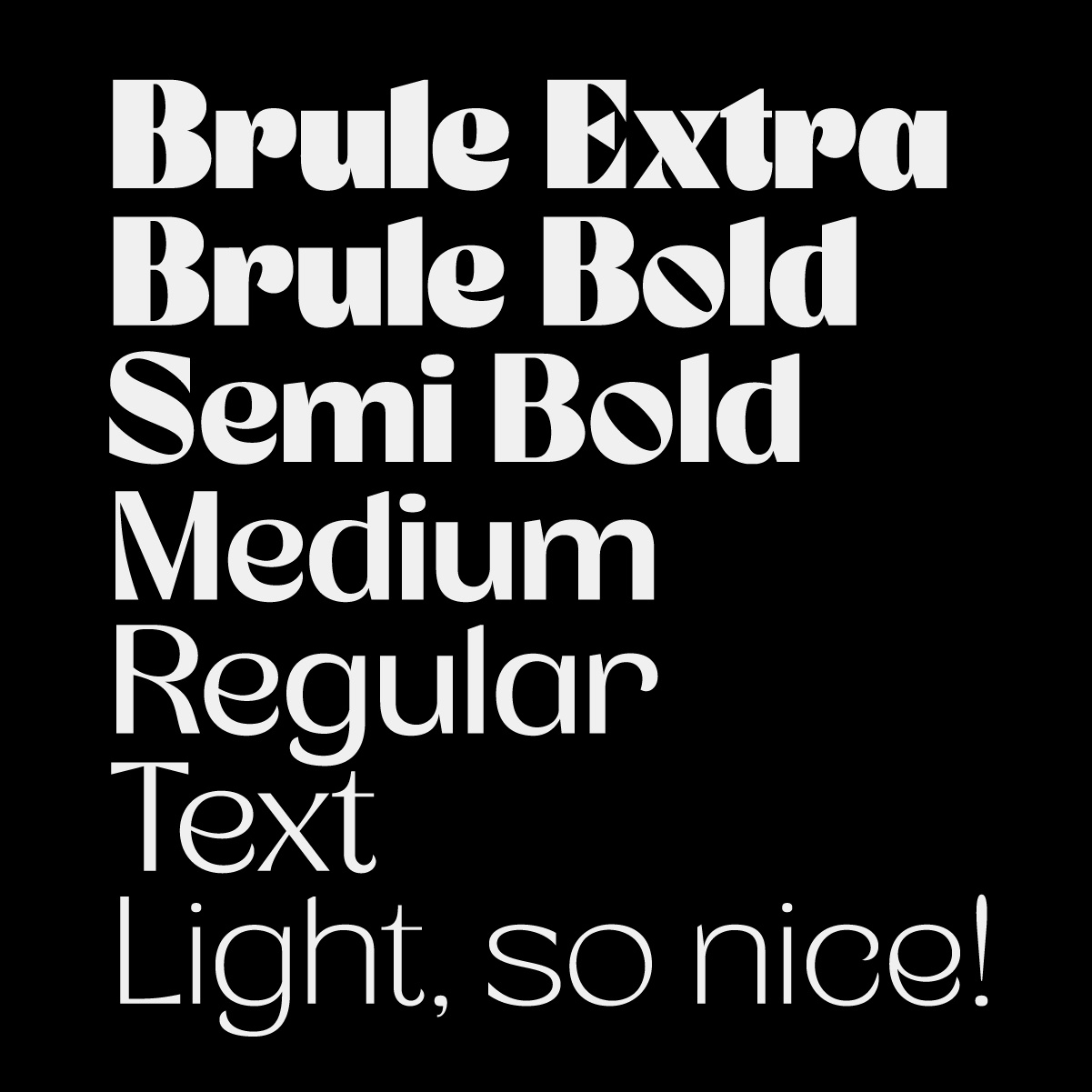 Пример шрифта Brule Light