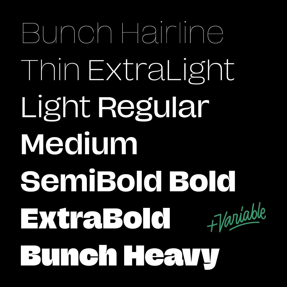 Пример шрифта Bunch Light