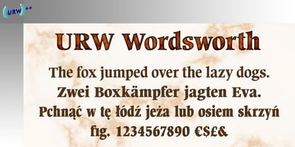 Пример шрифта URW Wordsworth