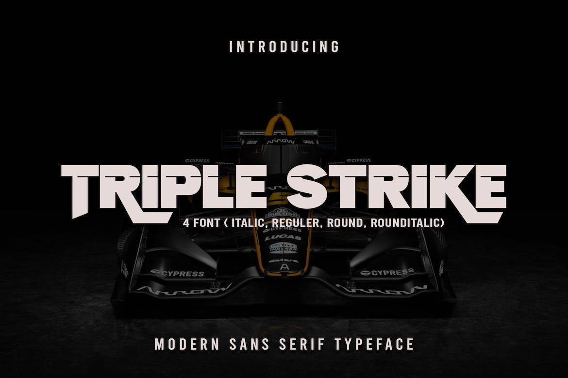 Пример шрифта Triplestrike