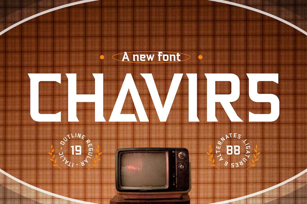 Пример шрифта Chavirs Italic Outline
