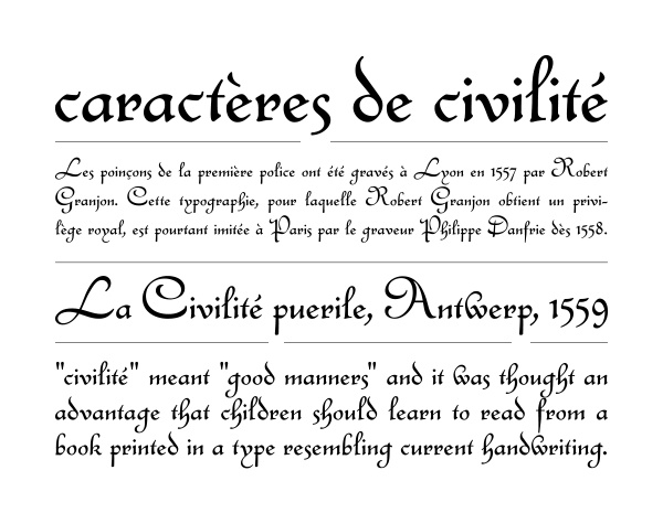 Пример шрифта Civilite Regular