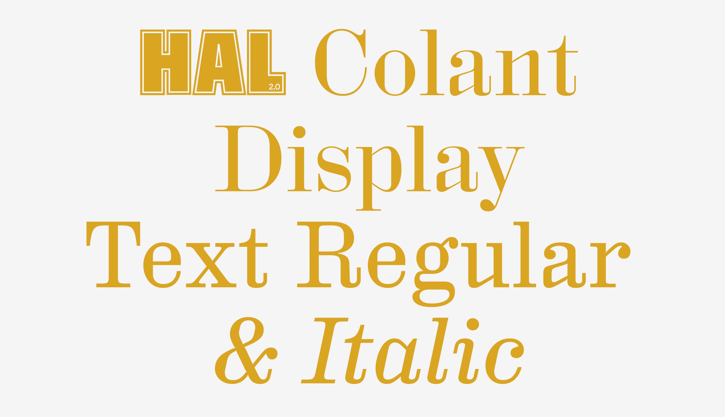 Пример шрифта HAL Colant 2.0 Display