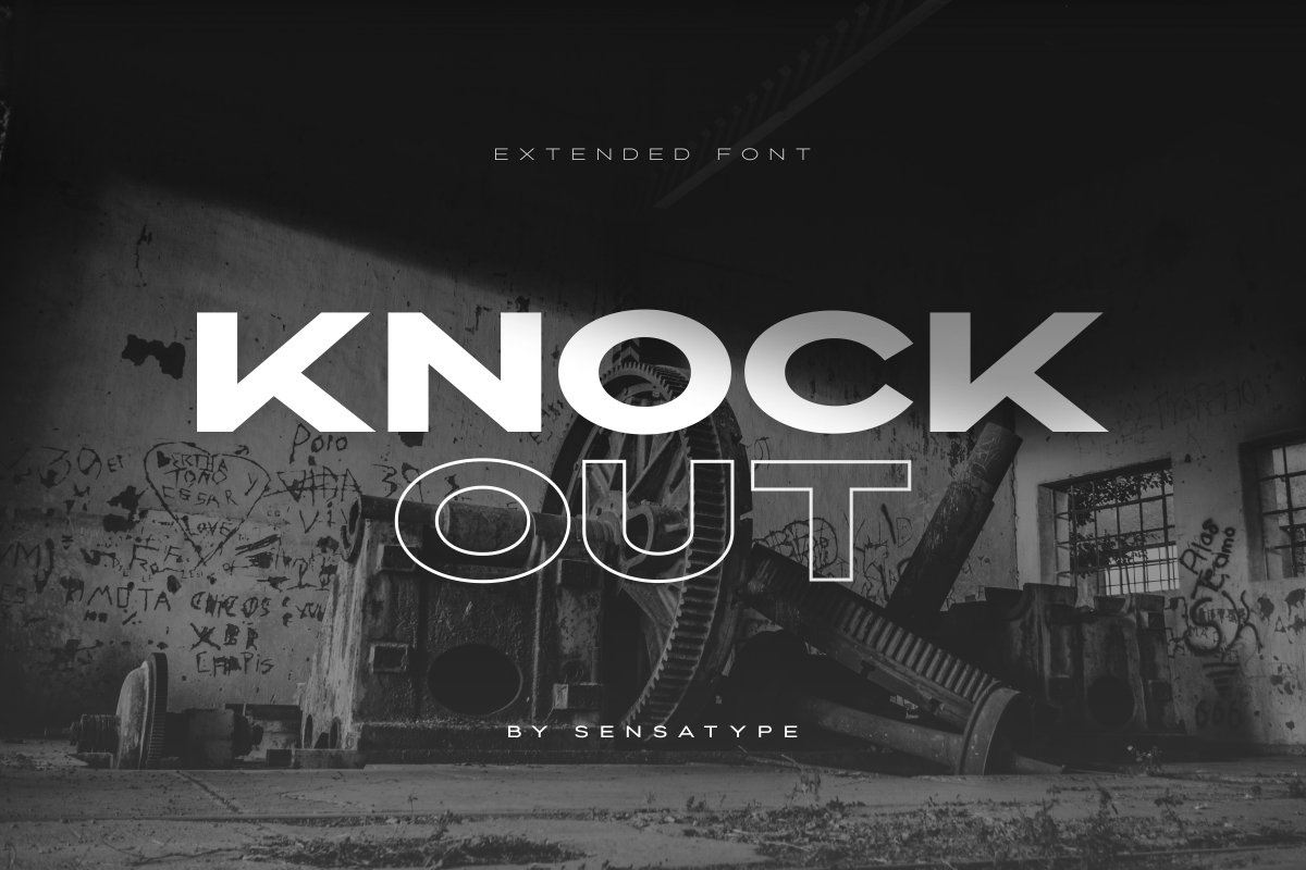 Пример шрифта Knockout Extended
