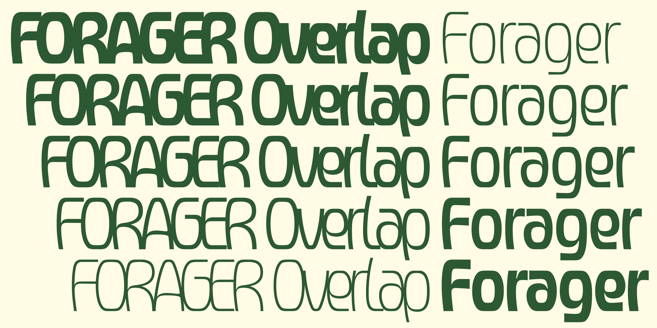 Пример шрифта Forager Regular Overlap