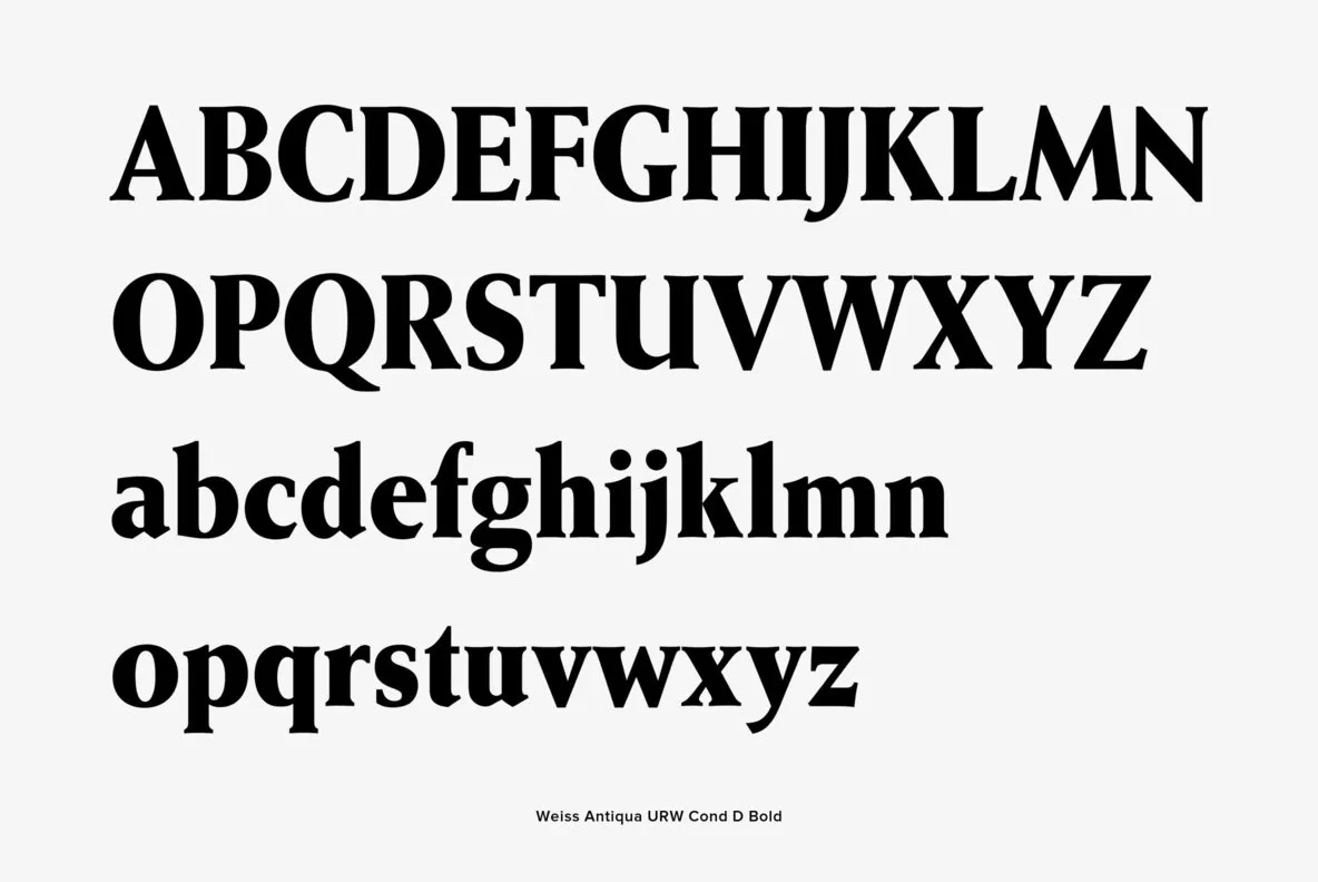 Пример шрифта Weiss Antiqua Italic