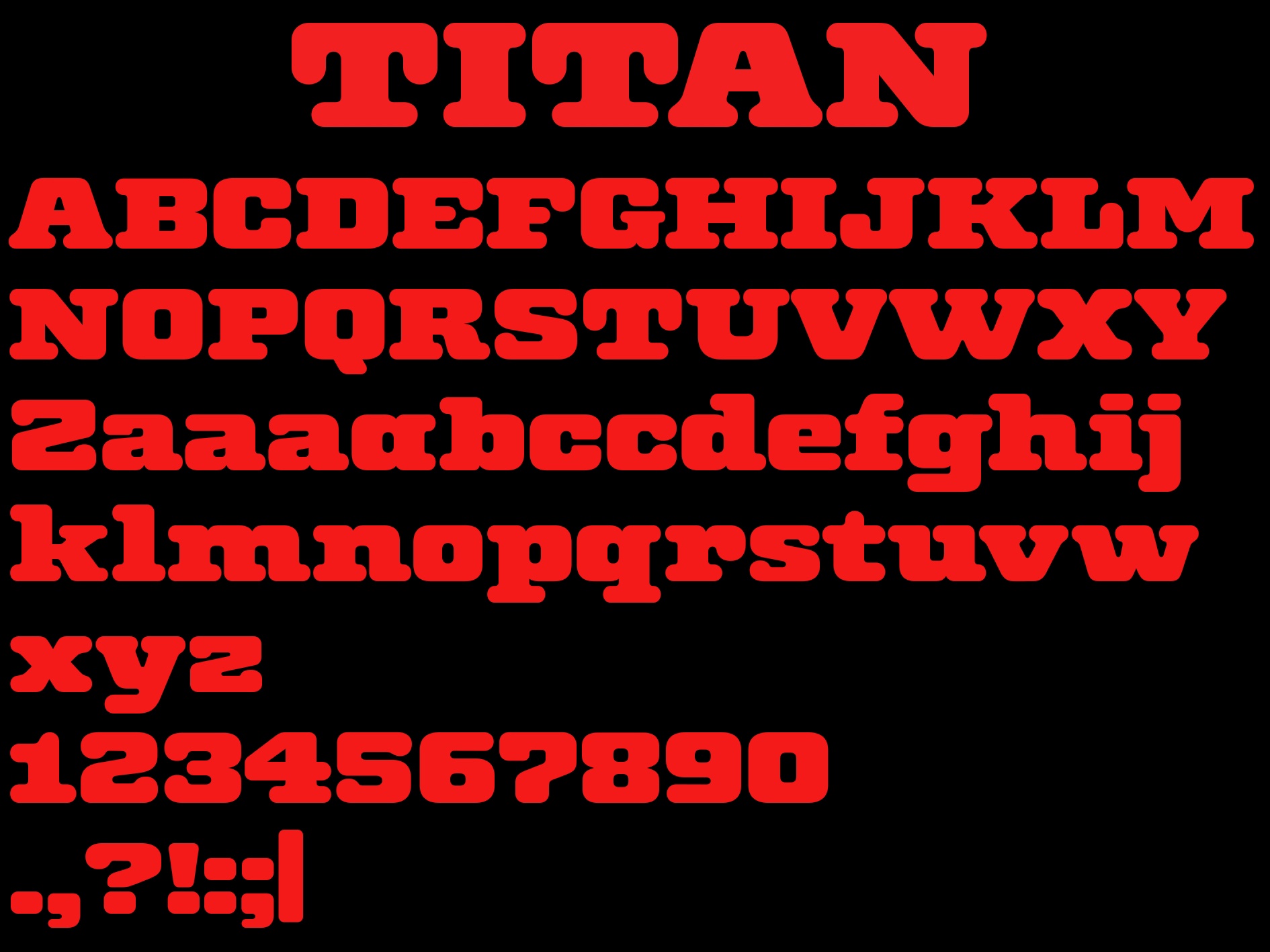 Пример шрифта Titan