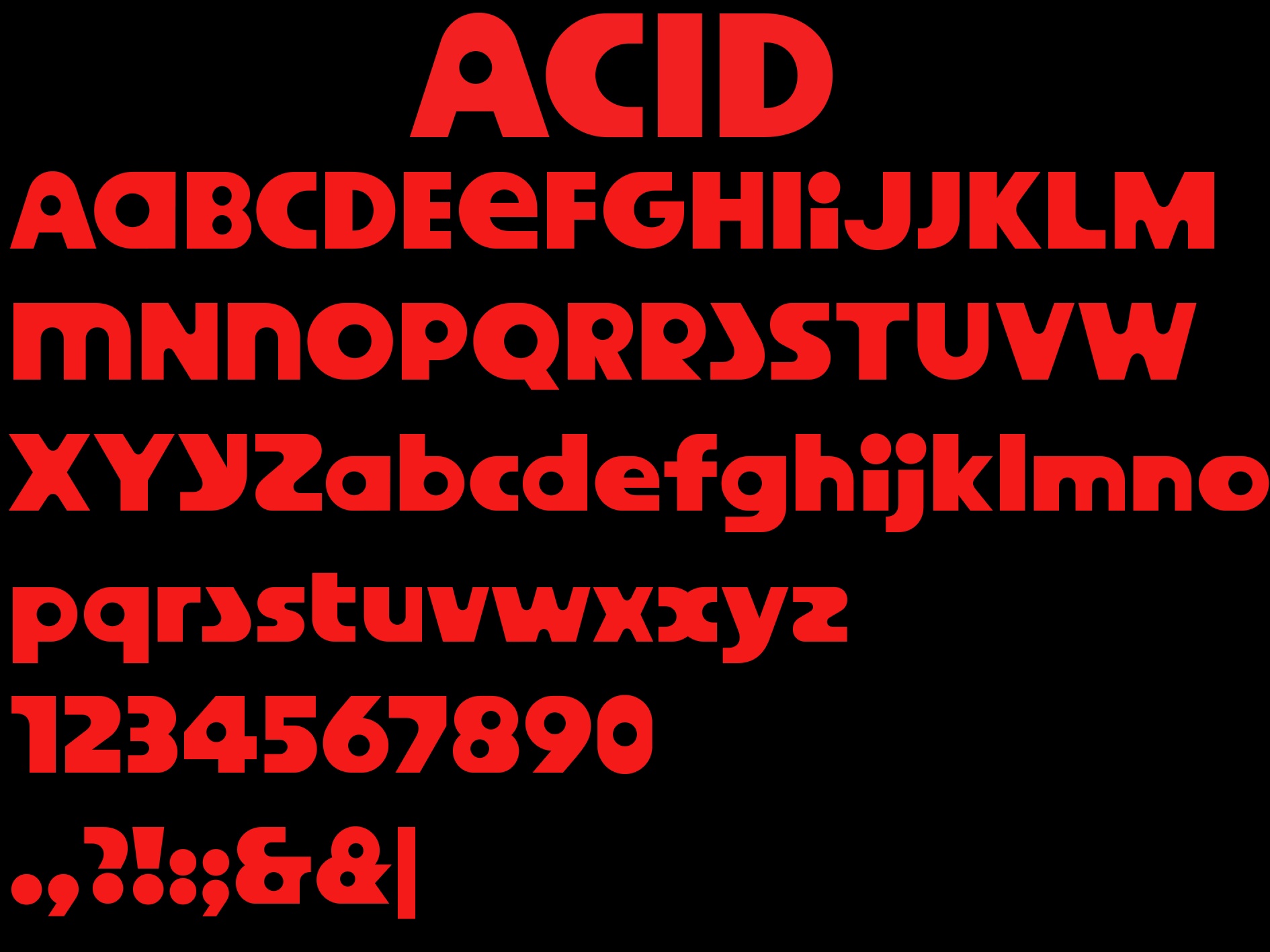 Пример шрифта Acid