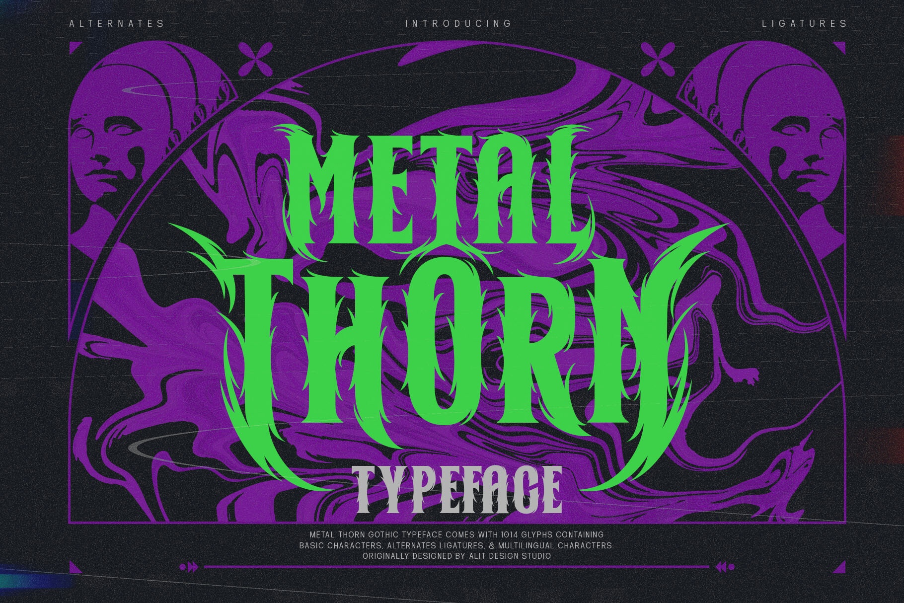 Пример шрифта Metal Thorn