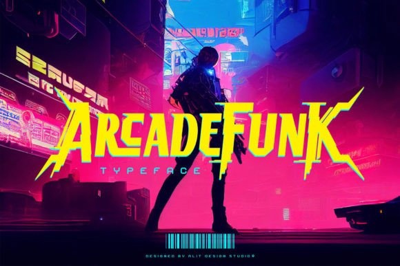 Пример шрифта Arcade Funk