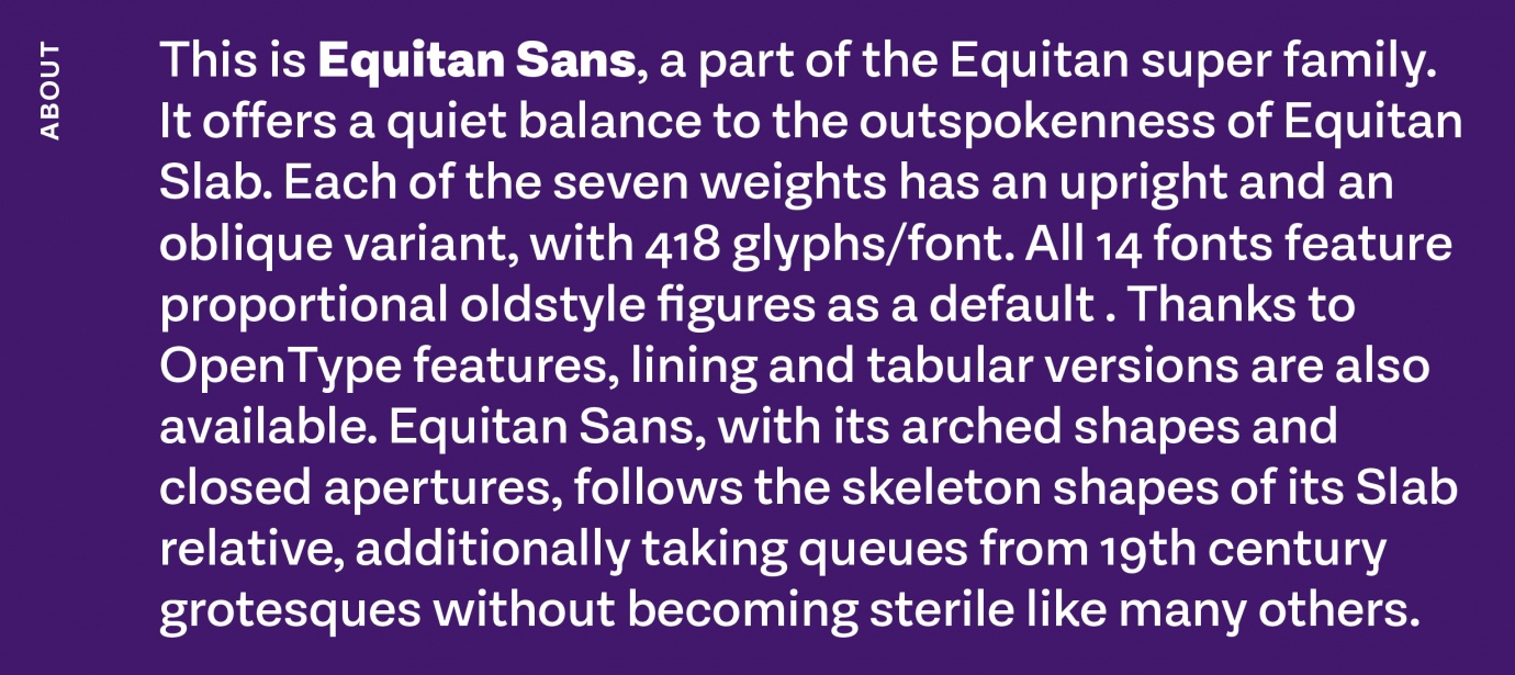 Пример шрифта Equitan Sans Regular
