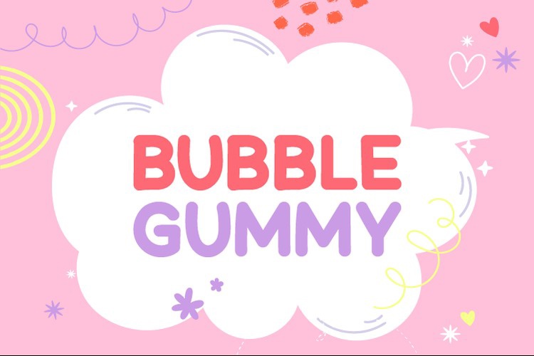 Пример шрифта Bubble Gummy Regular