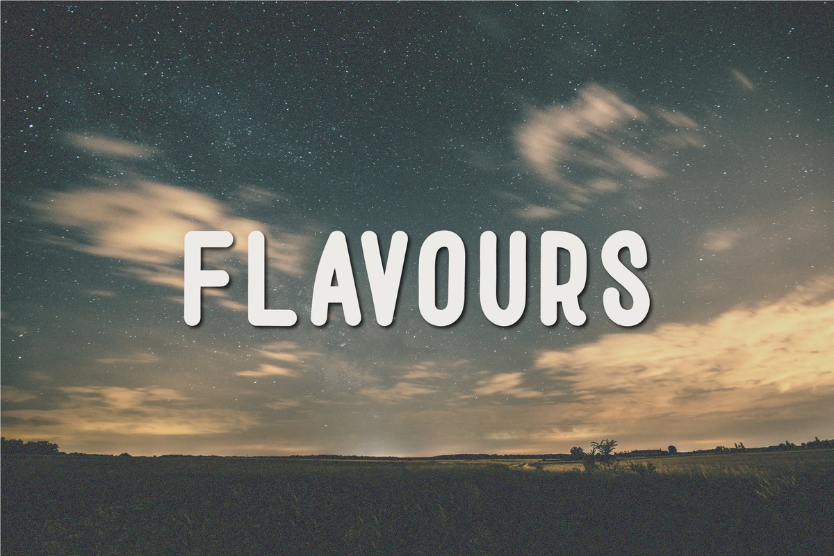 Пример шрифта Flavours Regular