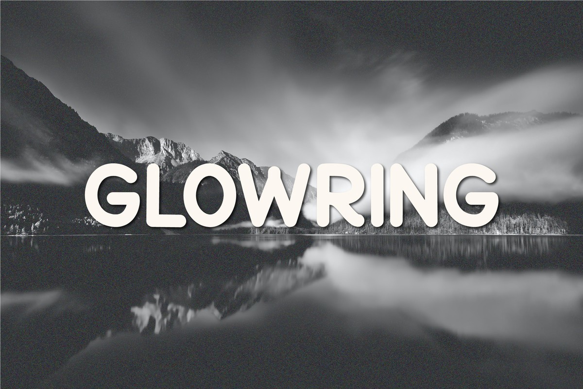 Пример шрифта Glowring