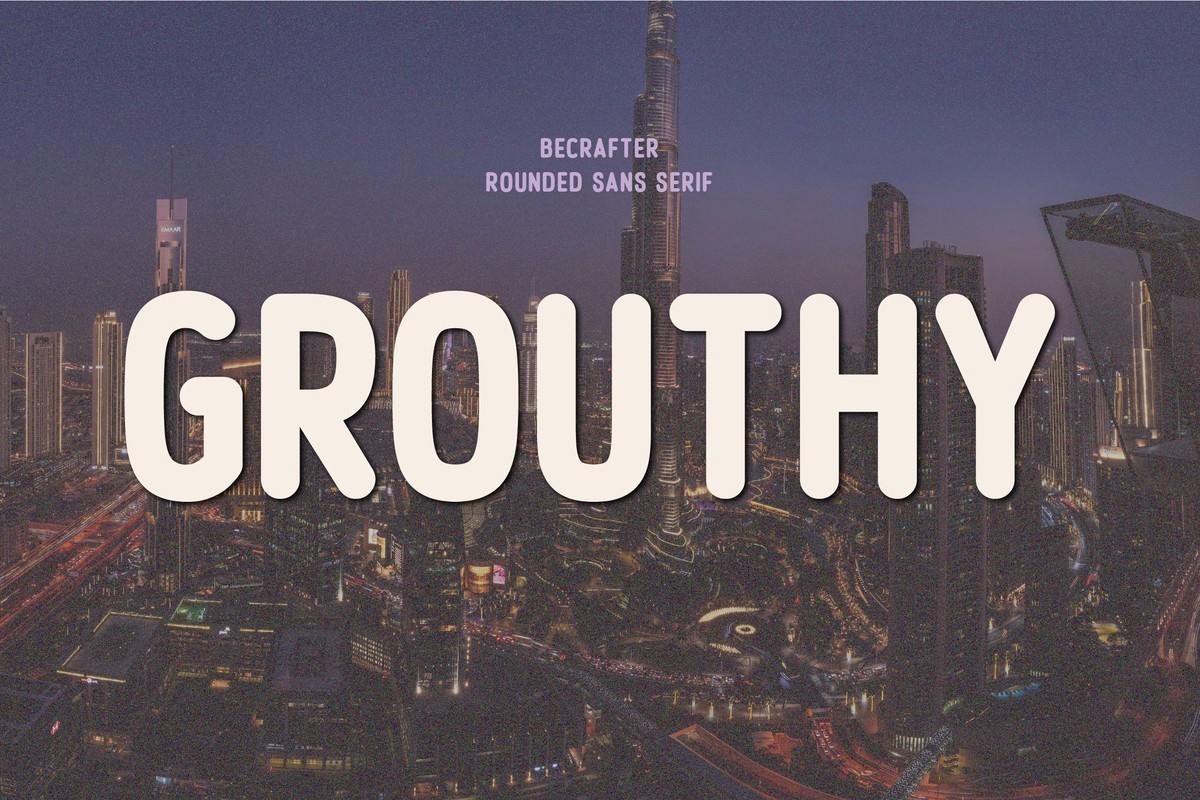 Пример шрифта Grouthy Rounded