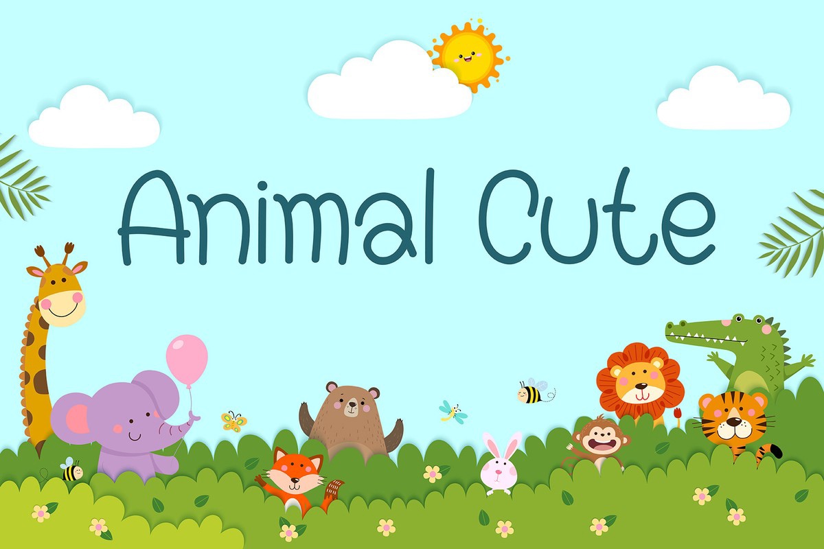 Пример шрифта Animal Cute Regular