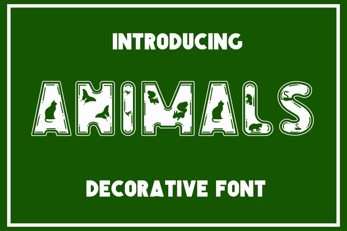 Пример шрифта Animals