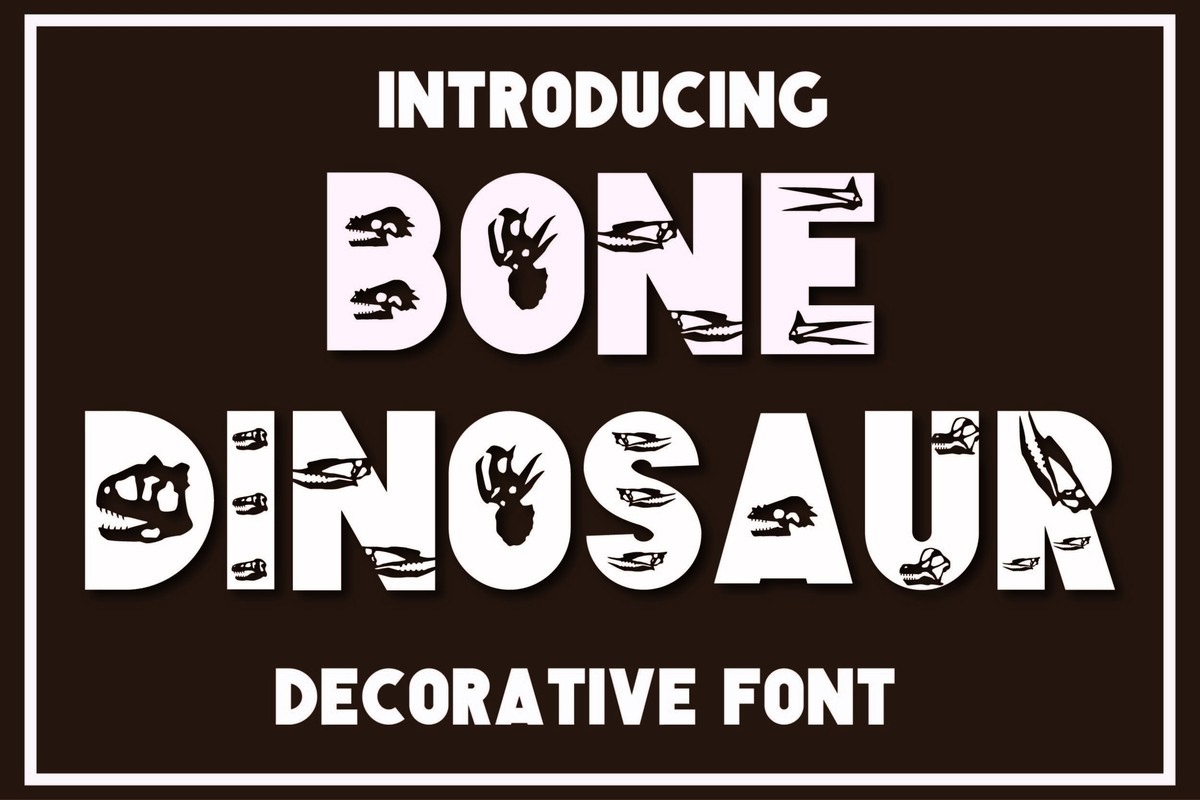 Пример шрифта Bone Dinosaur